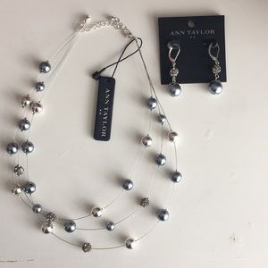 Ann Taylor necklace + earrings set. Never worn!